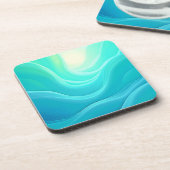 Dessous-de-verre Blue Ocean Serenity Waves Abstrait Design (Côté gauche)