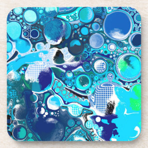 Dessous-de-verre Blue Sea bulles Art Abstrait