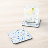 Dessous-de-verre Blue Wildflower Watercolor Coaster (Côté Droit)