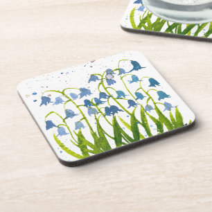 Dessous-de-verre Bluebells bleu Fleur sauvage aquarelle nature Art
