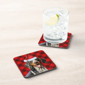 Dessous-de-verre Bluetick Coonhound Dog Red Buffalo Holiday Plaid (Côté Droit)