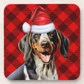 Dessous-de-verre Bluetick Coonhound Dog Red Buffalo Holiday Plaid (Devant)