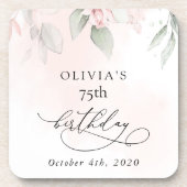 Dessous-de-verre Blush Flowers, Pink Flowers, Boho, Birthday (Devant)