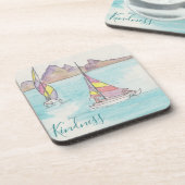 Dessous de verre "Boats Fiji Watercolor" (Côté gauche)