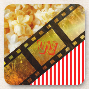Dessous de verre bobine de film et pop-corn