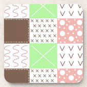 Dessous-de-verre Boho Brown, Bourgogne, vert et mauve Whimsical (Devant)