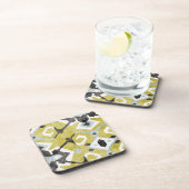 Dessous-de-verre Boho chic jaune ikat motif tribal monogramme (Côté Droit)