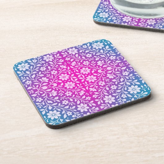 Dessous-de-verre Boho Floral Hard plastic coaster (Côté gauche)