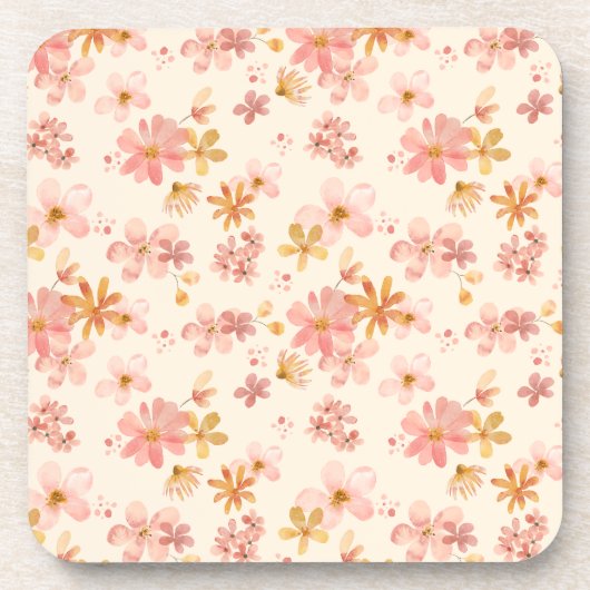 Dessous-de-verre Boho hippie rustique terre fleurs table la (Devant)
