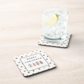 Dessous-de-verre Boho Merry Christmas Trees and Dots Coaster Set (Côté Droit)