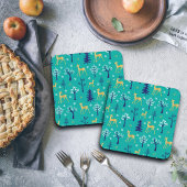 Dessous-de-verre Boho Trees Gold Deers Moderne