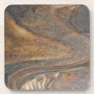 Dessous-de-verre Bois poli brun grain de bois tourbillonnant