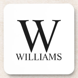 Dessous-de-verre Boisson personnalisée classique avec monogramme et