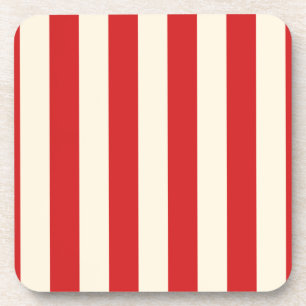 Dessous-de-verre Boîte aux lettres motif rayé rouge crème de tofu