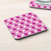 Dessous-de-verre Boîtes 3D Chrome - rose fuchsia (Côté gauche)