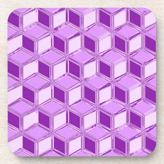 Dessous-de-verre Boîtes 3D Chrome - violet pourpre (Devant)