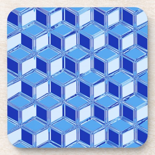 Dessous-de-verre Boîtes Chrome 3-d - bleu cobalt (Devant)