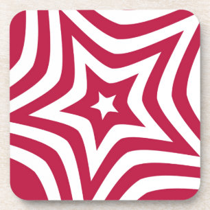 Dessous-de-verre Bold & Bright Red & White Star dans un Motif vecto