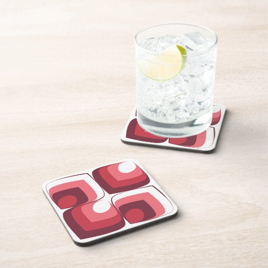 Dessous-de-verre Bold Retro Modern Motif in Pinks (Côté Droit)