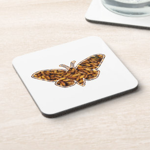 Dessous-de-verre Bombyx Mori Silk Moth Cycle de vie Silhouette
