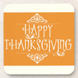 Dessous-de-verre Bon thanksgiving Script orange