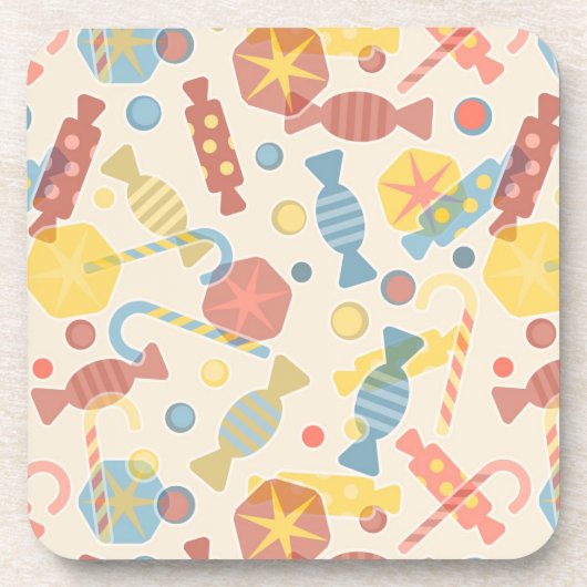 Dessous-de-verre Bonbons et motif de sucrerie (Devant)