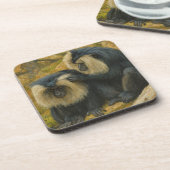 Dessous-de-verre Bond Macaque - Rituel Grooming (Côté gauche)