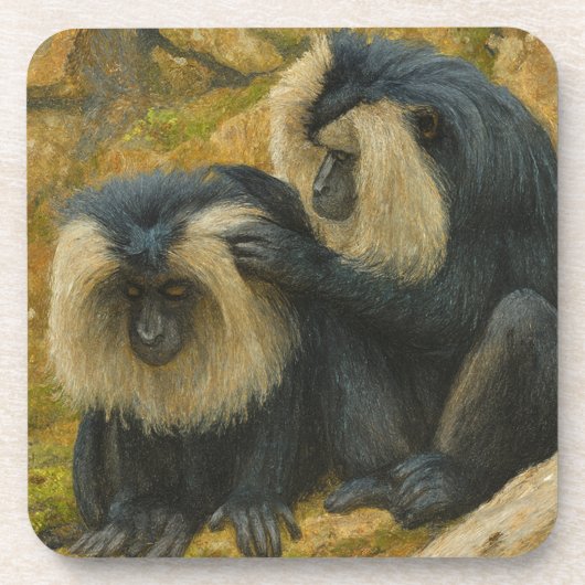 Dessous-de-verre Bond Macaque - Rituel Grooming (Devant)