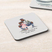 Dessous-de-verre Bond père noir et fille (Côté gauche)