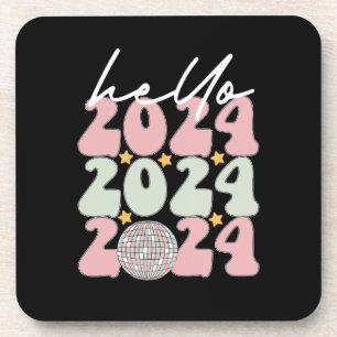 Dessous-de-verre Bonjour 2024 Super Bonne année Noël