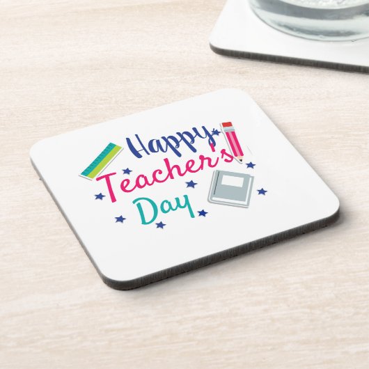 Dessous-de-verre Bonne journée d'enseignant (Côté gauche)