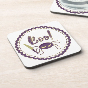 Dessous-de-verre Boo drôle Halloween personnage d'araignée main