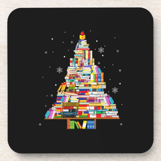 Dessous-de-verre book christmas tree librarian book lovers xmas (Devant)