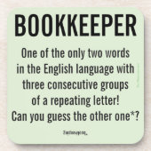 Dessous-de-verre "Bookkeeper Est Un Mot Unique" (Devant)