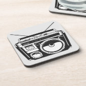 Dessous-de-verre Boombox Grey des années 80 (Côté gauche)