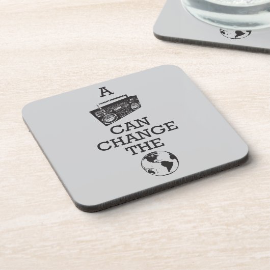 Dessous-de-verre Boombox peut changer le monde (Côté gauche)