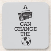 Dessous-de-verre Boombox peut changer le monde (Devant)