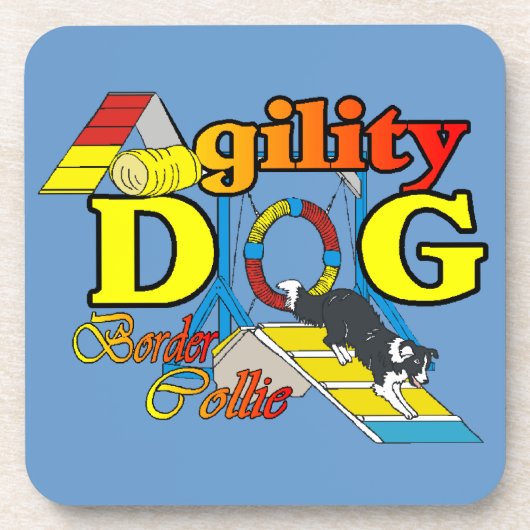 Dessous-de-verre Bordure Collie Agilité (Devant)