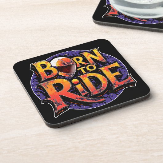 Dessous-de-verre Born to Ride hard plastic coaster (Côté gauche)