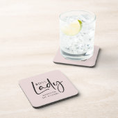 Dessous-de-verre Boss Lady Logo Blush Pink Personnalisé (Côté Droit)