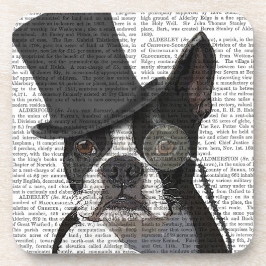 Dessous-de-verre Boston Terrier, Formal Hound et Casquette (Devant)