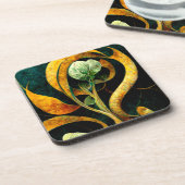 Dessous-de-verre Botanical Orchid Greens & Golds (Côté gauche)