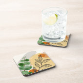 Dessous-de-verre Botanique Boho Green Orange (Côté Droit)