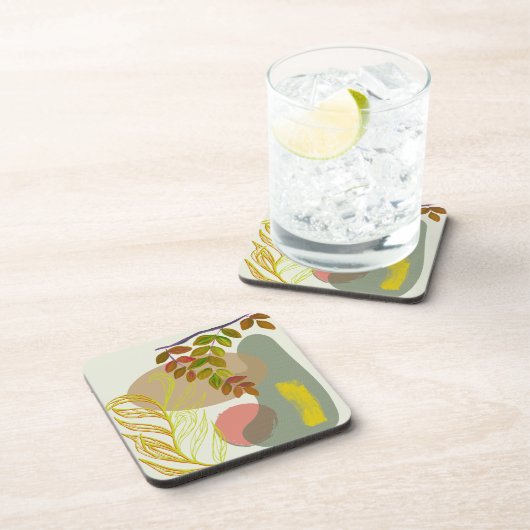 Dessous-de-verre Botanique Boho jaune vert (Côté Droit)