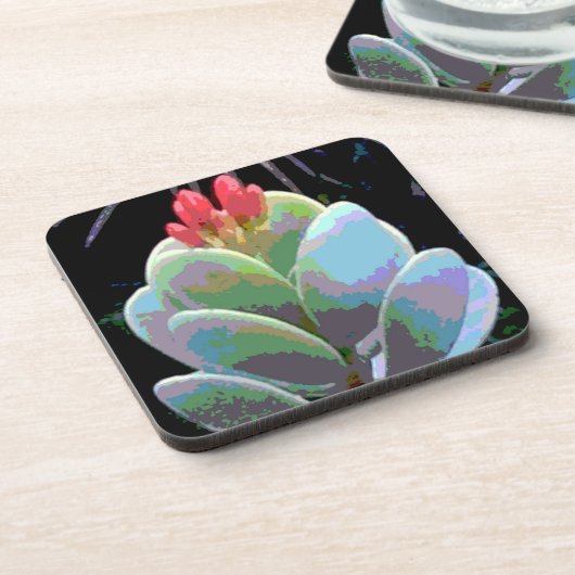 Dessous-de-verre Boucles de fleurs de cactus (Côté gauche)