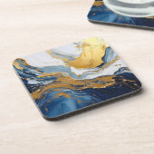 Dessous-de-verre Bouffée en or et bleu (Côté gauche)