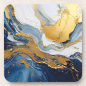 Dessous-de-verre Bouffée en or et bleu (Devant)