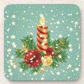 Dessous-de-verre Bougie De Noël Et Flammes De Neige (Devant)