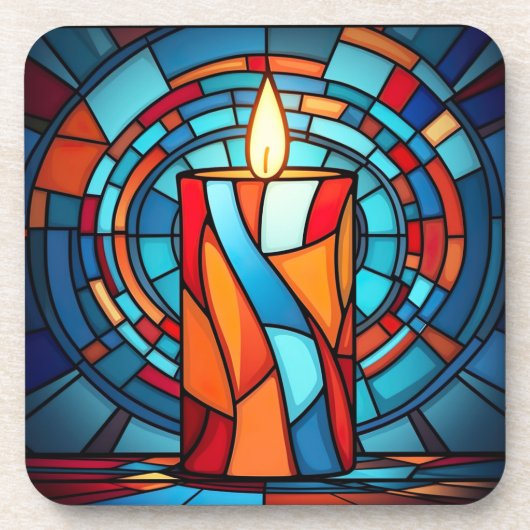 Dessous-de-verre Bougie de Noël rétro des années 60 (Devant)