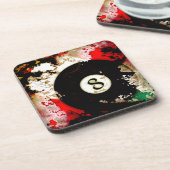 DESSOUS-DE-VERRE BOULE DE BILLARDS NUMÉRO 8 (Côté gauche)